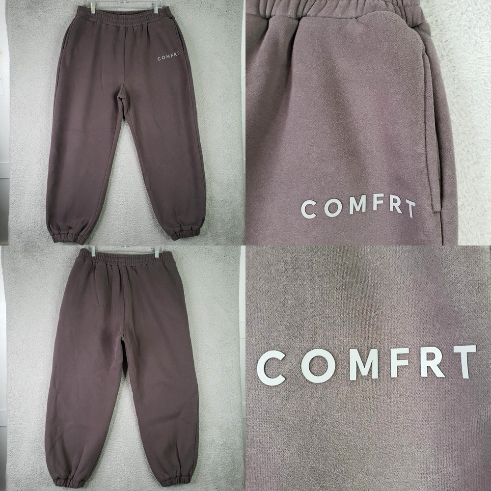 COMFRT Sweatpants Joggers Unisex 2XL Brown Fleece Baggy Elastic Cuff